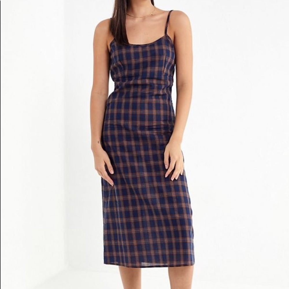 NWT Urban Outfitters Plaid Midi Dress